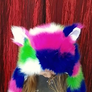Unique Tye Dye cat hat with built in hand pocket!